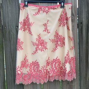 MSSP Pink and White Lace Skirt